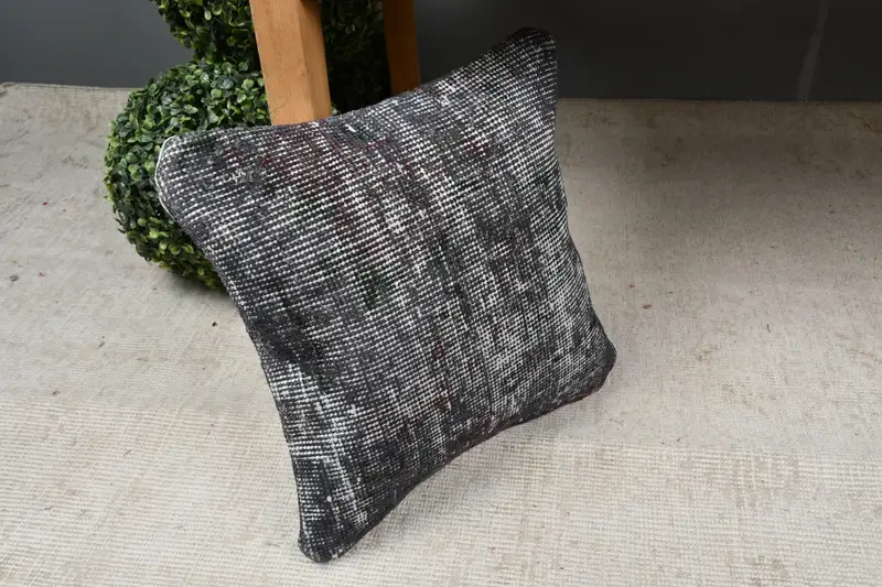 Pillow for Sofa, Hippie Throw Pillow Case, Turkish Pillow, Art Deco Pillow Cover, Kilim Cushion Sham, 14x14 Gray Pillow Case, Pillow Case - 7