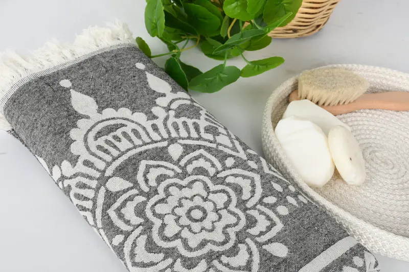 Bachelorette Gifts, Organic Turkish towel, Family Gift, 74x36 Cotton Floral Patterned Towel, Turkish Towel Set, Beach Towel Personalized, Bath towel - 6