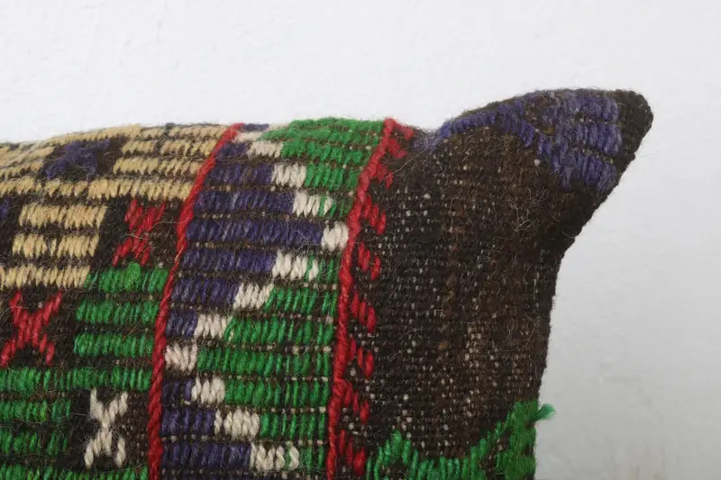 Cushion Case, Kilim Pillow Cover, Couch Pillow Case, Ethnical Kilim Rug Pillow, Outdoor Pillow, Vintage Kilim Throw Pillow, 12x24 Red Pillow Case - 5