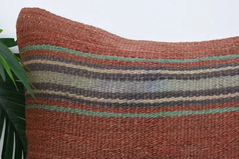 16x16 Brown Cushion, Throw Kilim Pillow, Accent Cushion, Pillow for Couch, Authentic Pillow, Pillow Sham, Antique Pillows - 2