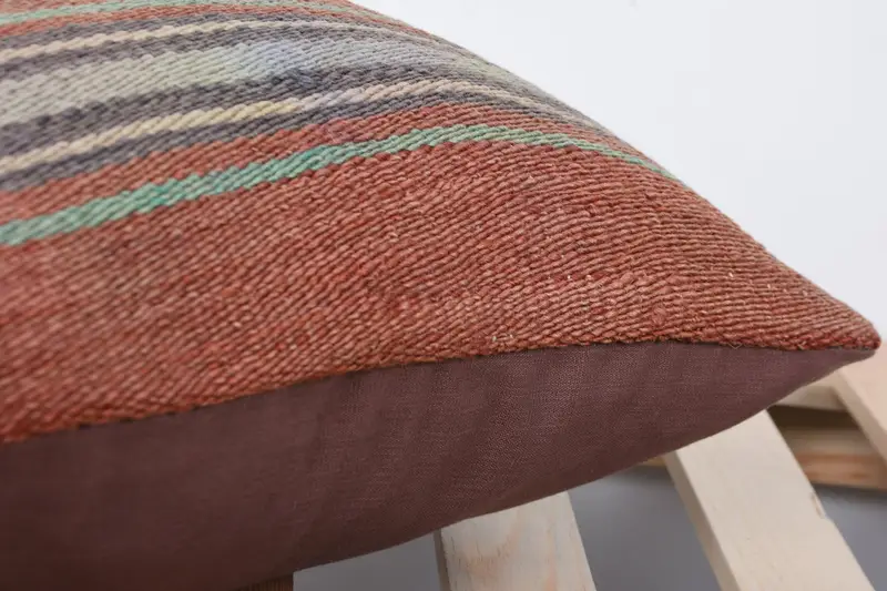 16x16 Brown Cushion, Throw Kilim Pillow, Accent Cushion, Pillow for Couch, Authentic Pillow, Pillow Sham, Antique Pillows - 7