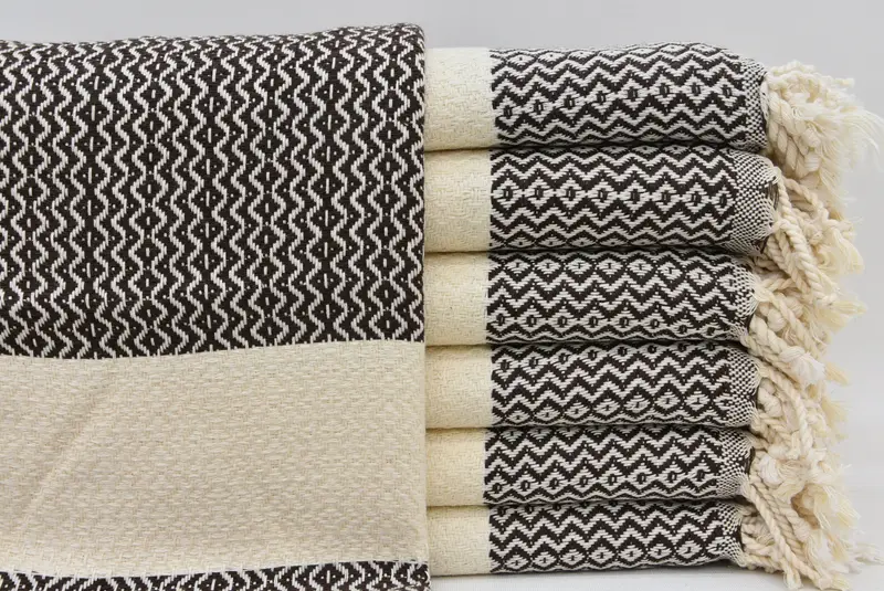 Beach Wedding Favor, Turkish Towel Hand Towel, Monogrammed Hand Towel, Birthday Gift, 40x18 Cotton Zigzag Towel, Personalized Kitchen Towel - 2