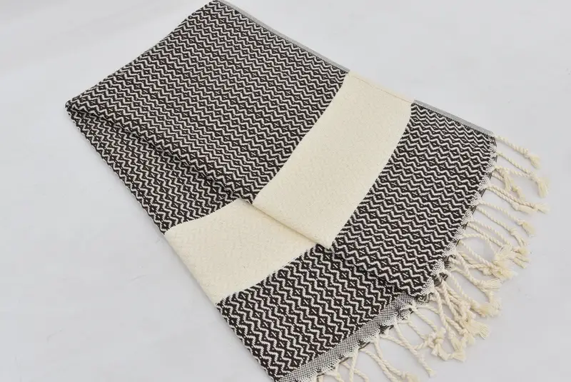Beach Wedding Favor, Turkish Towel Hand Towel, Monogrammed Hand Towel, Birthday Gift, 40x18 Cotton Zigzag Towel, Personalized Kitchen Towel - 5