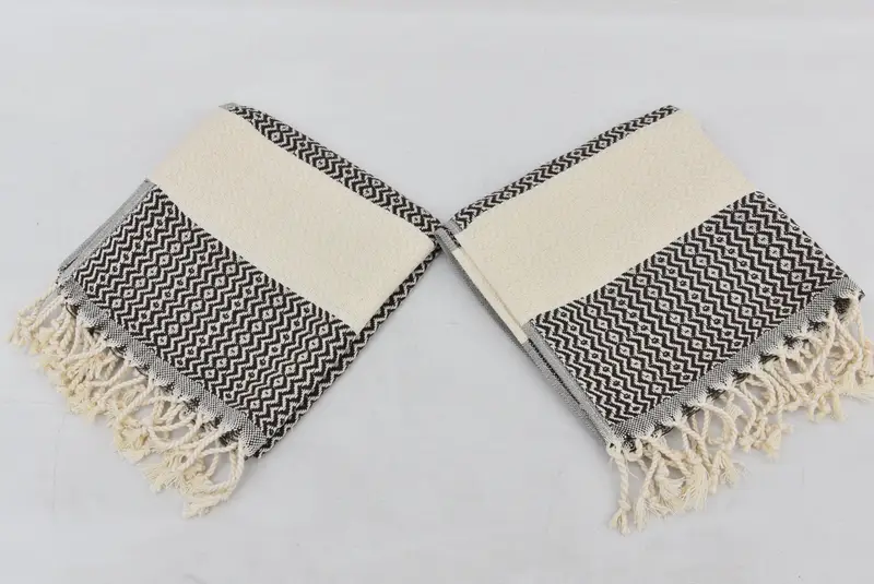 Beach Wedding Favor, Turkish Towel Hand Towel, Monogrammed Hand Towel, Birthday Gift, 40x18 Cotton Zigzag Towel, Personalized Kitchen Towel - 6