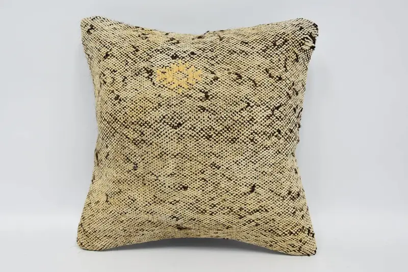Brown Small Square Throw Pillowcase, Moroccan 30x30 cm Euro Sham - 1