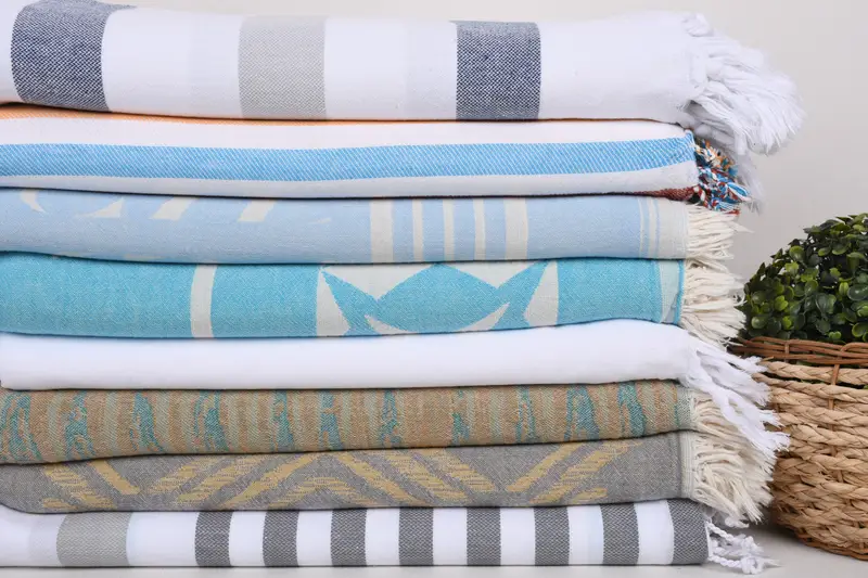70x40 Cotton Set of 8 Towel, Turkish towel, Peshtemal, Quick-dry peshtemal, Custom Beach Towel, Absorbent Turkish peshtemal towel for beach use - 2