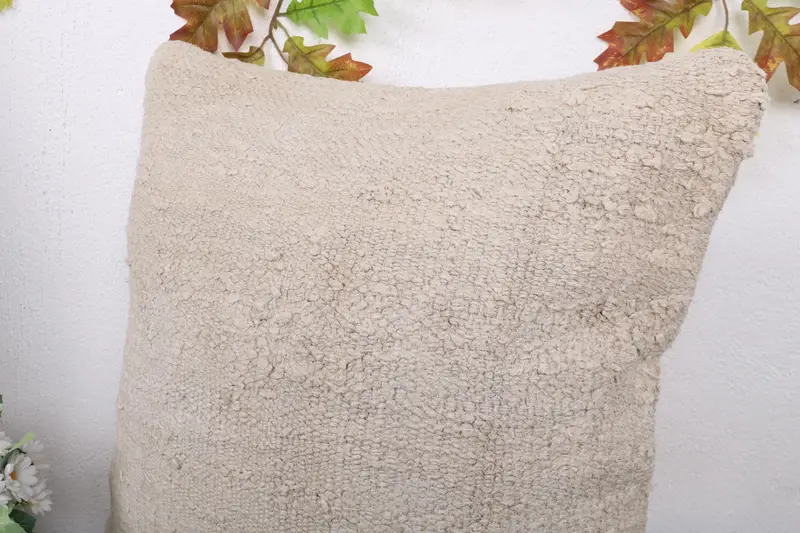 Pillow for Couch, Pillow Sham, 20x20 White Cushion Cover, Ottoman Pillow, Antique Pillows, Kilim Pillow Cover, Floor Pillow Cover - 5
