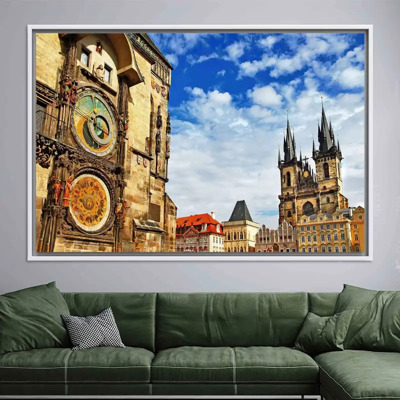 Prager Stadtbild: Elegante bedruckte Leinwand für die Inneneinrichtung