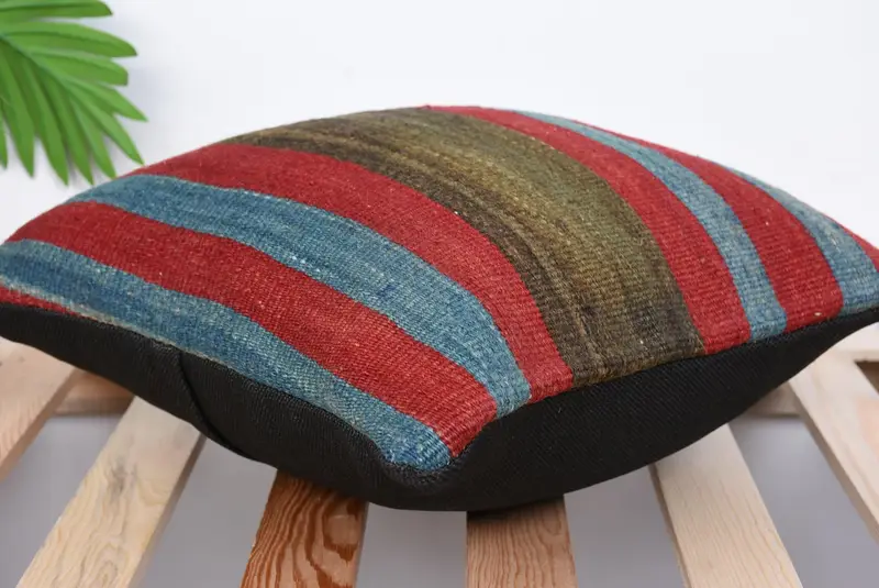 14x14 Red Pillow, Interior Designer Pillow, Cushion Case, Kilim Cushion Sham, Handmade Kilim Cushion, Wool Kilim Pillow Pillow - 6