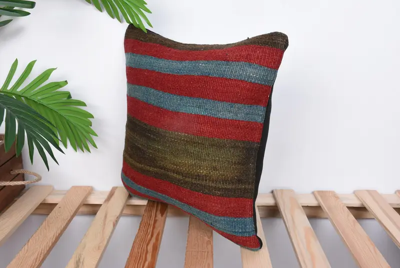 14x14 Red Pillow, Interior Designer Pillow, Cushion Case, Kilim Cushion Sham, Handmade Kilim Cushion, Wool Kilim Pillow Pillow - 5