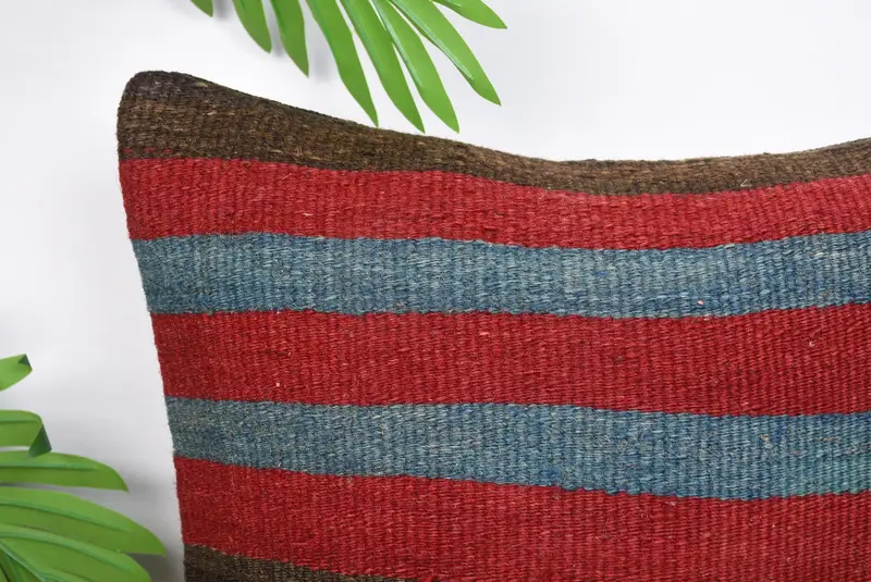14x14 Red Pillow, Interior Designer Pillow, Cushion Case, Kilim Cushion Sham, Handmade Kilim Cushion, Wool Kilim Pillow Pillow - 2
