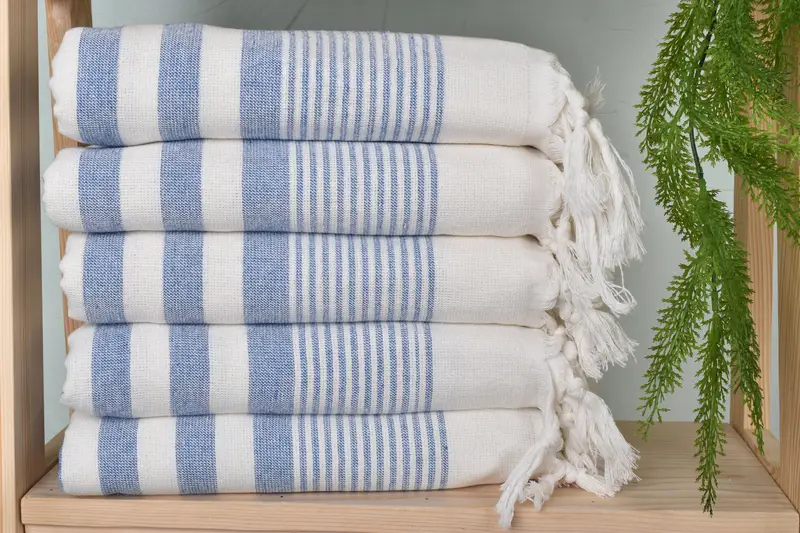 Custom Towel, Custom Gift, Turkish Towel Set, 68x40 Cotton Striped Terry Towel, Beach Wedding Favor, Bachelorette Party Gift, Wedding Gift Ideas - 2