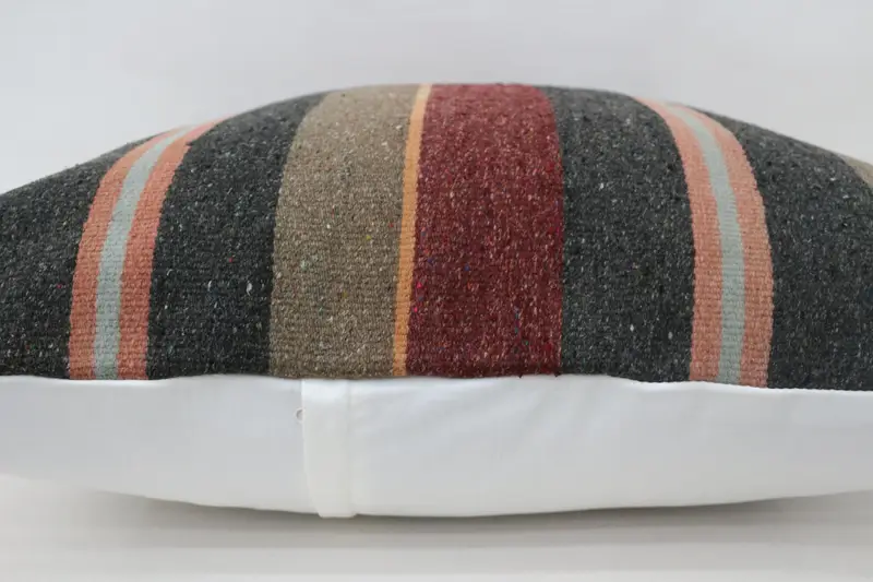 Seat Pillow Sham, Interior Designer Pillow, 28x28 Brown Cushion, Pillow, Ethnical Kilim Rug Pillow, Kilim Pillow, Toss Pillow Case - 6