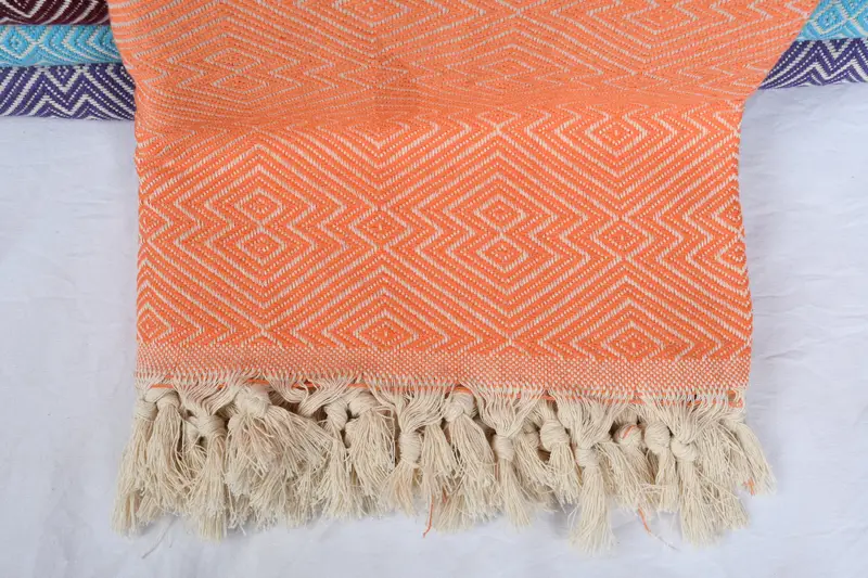 Halloween Blanket, 92x80 Cotton Diamond Towel, Boho Throw Blankets, Woven Throw Blanket, Bridesmaid Gifts, Turkish Tablecloth, Bridal Party Gifts - 2