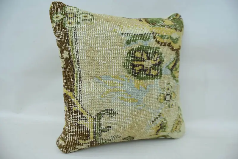 Wholesale Cushion Cover, Vintage Kilim Pillow, Pillow Sham, Pastel Cushion Cover, Home Decor Pillow, 16x16 Beige Pillow Sham, Boho Pillow - 2