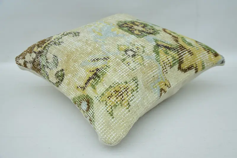 Wholesale Cushion Cover, Vintage Kilim Pillow, Pillow Sham, Pastel Cushion Cover, Home Decor Pillow, 16x16 Beige Pillow Sham, Boho Pillow - 6