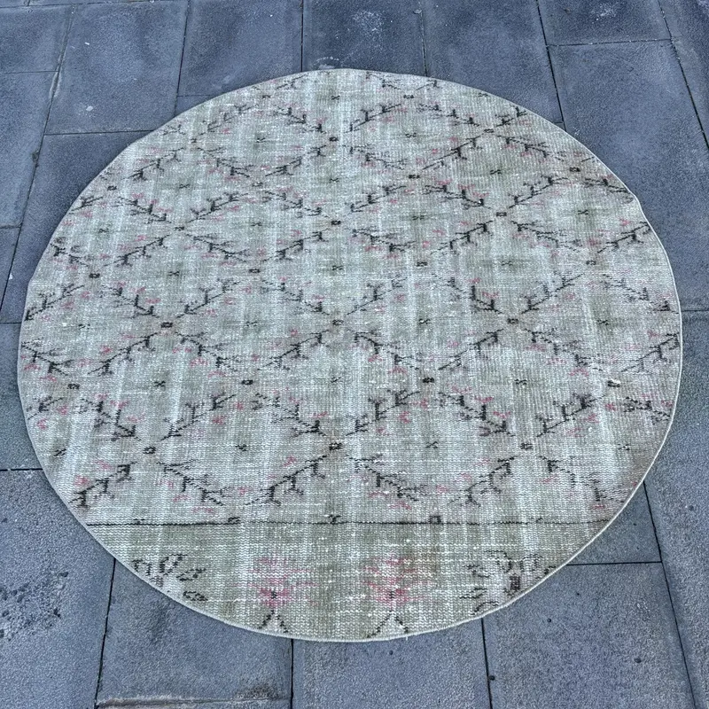 Alfombra Verde y Negra 12x12cm Diseño Botánico