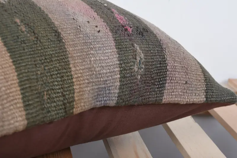 Boho Pillow, Boho Chic Cushion Case, Kilim Cushion Sham, Tapestry Cushion Case, 16x16 Brown Cushion Cover, Turkish Pillow, Pillow Cover - 7