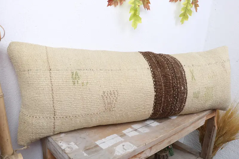 Vintage Kilim Pillow Cushion, 12x36 White Pillow Case, Home Decor Pillow, Pillow, Ottoman Cushion, Antique Pillows, Pillow for Sofa - 4