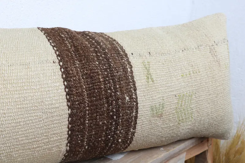 Vintage Kilim Pillow Cushion, 12x36 White Pillow Case, Home Decor Pillow, Pillow, Ottoman Cushion, Antique Pillows, Pillow for Sofa - 5