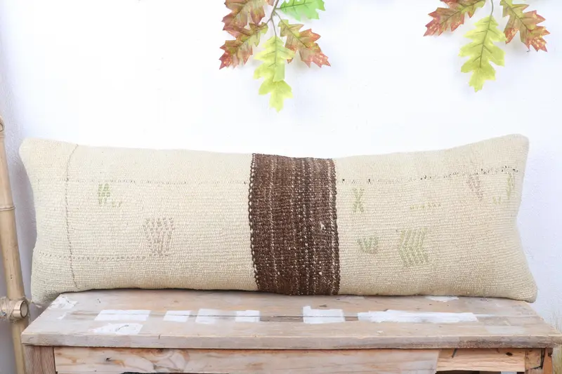 Vintage Kilim Pillow Cushion, 12x36 White Pillow Case, Home Decor Pillow, Pillow, Ottoman Cushion, Antique Pillows, Pillow for Sofa - 2