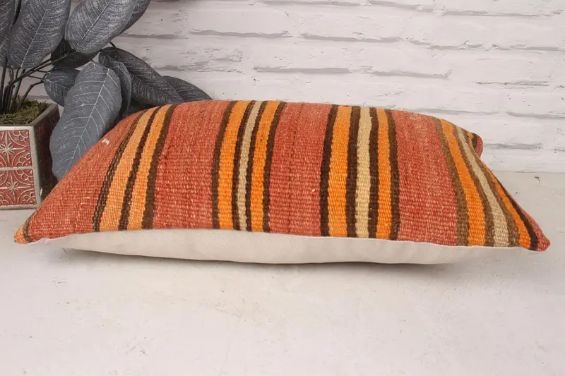 Outdoor Pillow Sham, Patio Pillow Sham, Pillow Case, Couch Pillow Case, Kilim Pillow, Boho Pillow, 12x20 Red Pillow Cover, Gift Pillow - 5