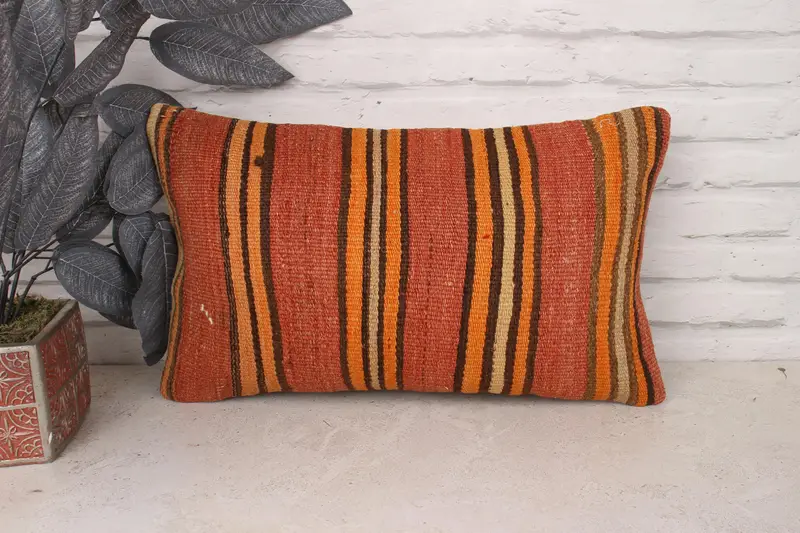 Outdoor Pillow Sham, Patio Pillow Sham, Pillow Case, Couch Pillow Case, Kilim Pillow, Boho Pillow, 12x20 Red Pillow Cover, Gift Pillow - 1