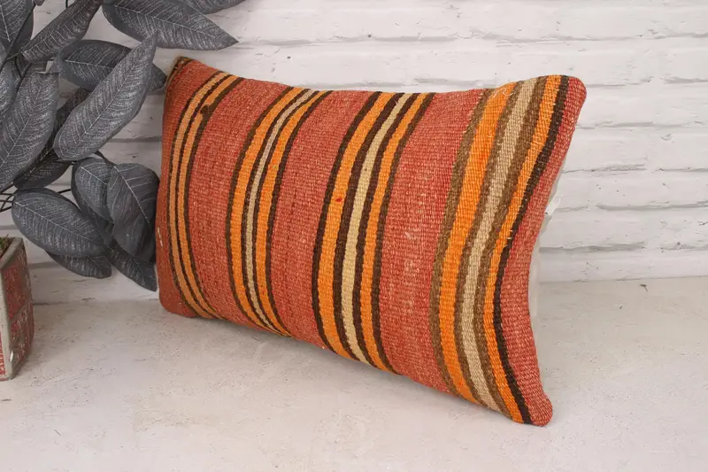 Outdoor Pillow Sham, Patio Pillow Sham, Pillow Case, Couch Pillow Case, Kilim Pillow, Boho Pillow, 12x20 Red Pillow Cover, Gift Pillow - 4