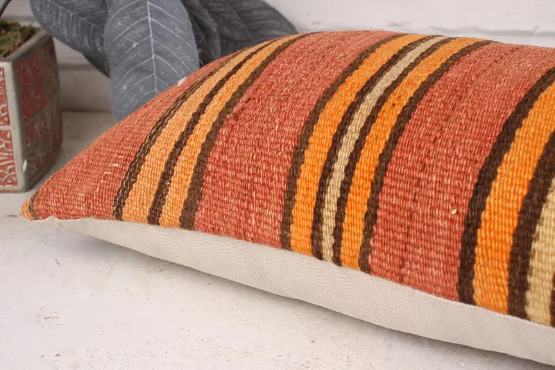Outdoor Pillow Sham, Patio Pillow Sham, Pillow Case, Couch Pillow Case, Kilim Pillow, Boho Pillow, 12x20 Red Pillow Cover, Gift Pillow - 6