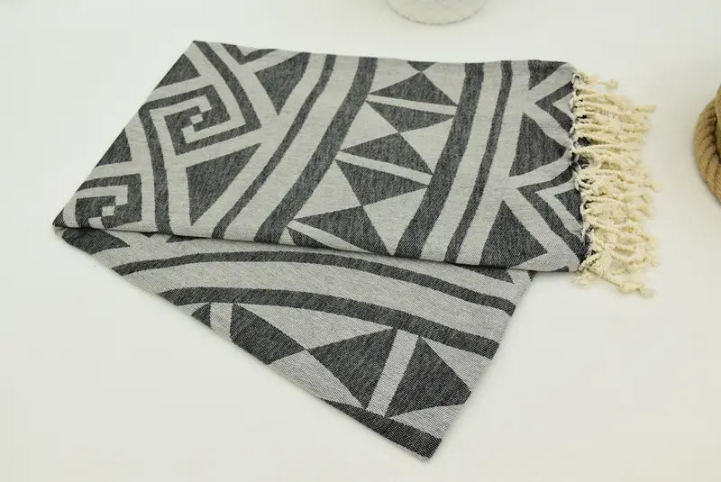 68x40 Cotton Geometric Towel, Housewarming Gift, Friends Beach Towel, Wedding Favors, Absorbent Turkish towel, Bridal Gifts, Monogram Turkish Towel - 5