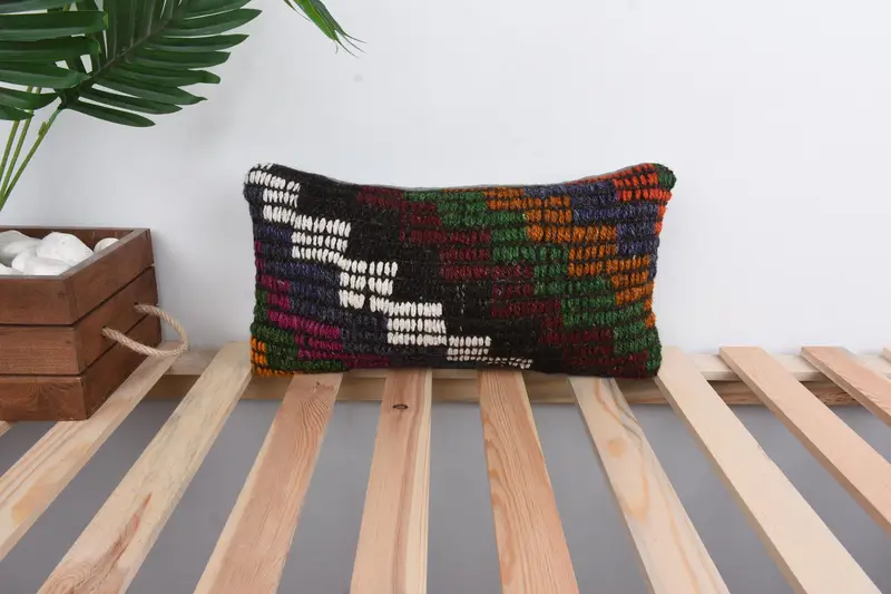 Interior Designer Pillow, Armchair Pillow Case, Vintage Kilim Throw Pillow, Pillow Sham, 8x16 Red Cushion, Ikat Cushion Case, Vintage Pillow - 1