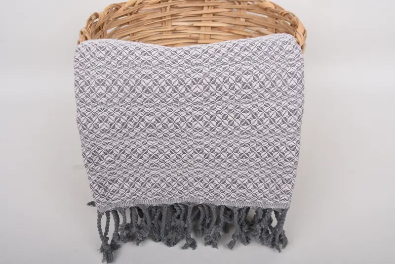 70x40 Cotton Geometric Towel, Organic Turkish towel, Personalized Towel, Organic Beach Towel, Personalized Wedding Gift For Couple, Best Friend Gift - 5