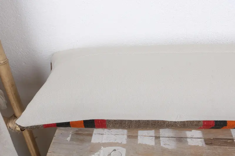 12x43 Brown Cushion, Cushion, Customized Pillow Cover, Handmade Kilim Cushion, Turkish Pillow, Bolster Pillow, Antique Pillows - 7