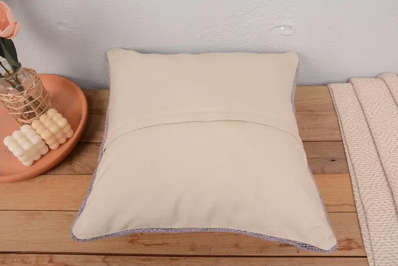 Handmade Kilim Cushion, Vintage Pillow, Vintage Kilim Throw Pillow, Cushion Cover, Ethnic Pillow Cover Cushion, 18x18 Purple Cushion - 6