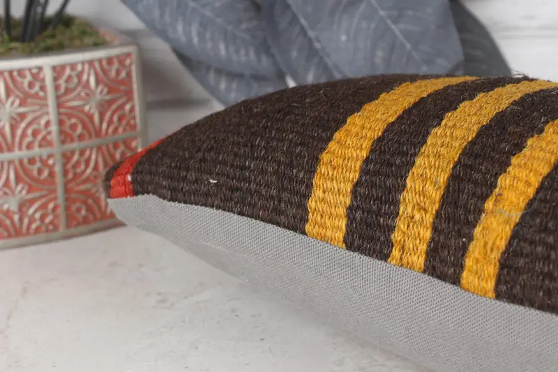 Pillow Sham, Retro Throw Cushion, 8x16 Red Pillow Sham, Vintage Kilim Pillow, Ethnical Kilim Rug Pillow, Turkish Kilim Pillow, Accent Cushion Case - 7