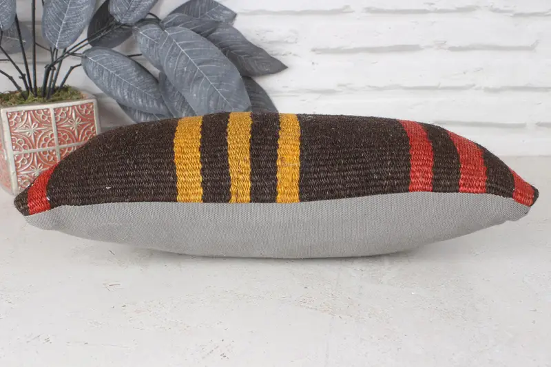 Pillow Sham, Retro Throw Cushion, 8x16 Red Pillow Sham, Vintage Kilim Pillow, Ethnical Kilim Rug Pillow, Turkish Kilim Pillow, Accent Cushion Case - 5