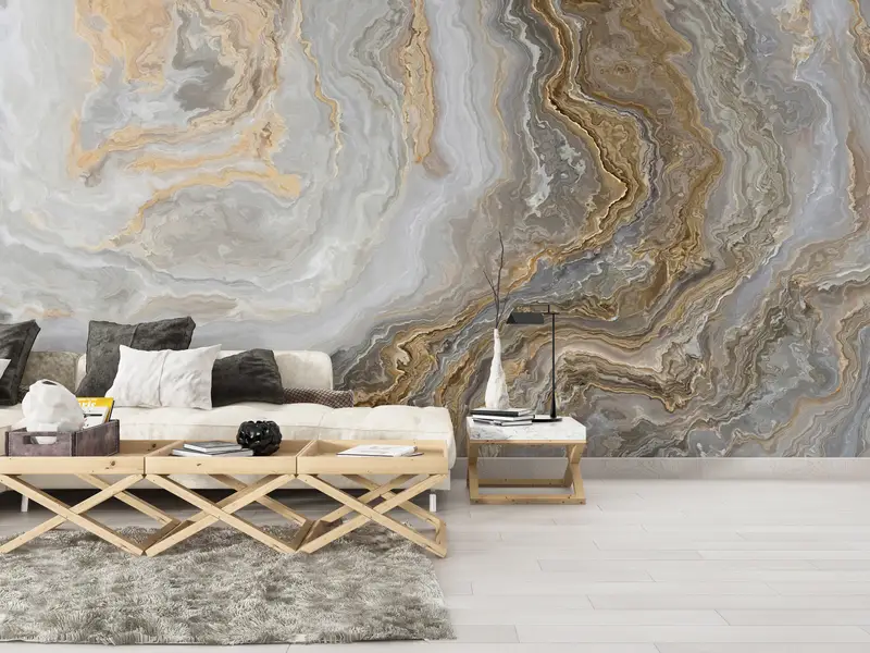 Zarif Baskılı Duvar Kağıdı: Yumuşak Tonlar ve Modern Mermer Tasarımları