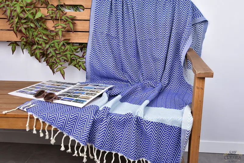 Decorative Towel, Personalized Towel, Custom Beach Towel, Bachelor Bachelorette Party Favors, 70x40 Cotton Chevron Towel, Wedding Day Gift For Bride - 3