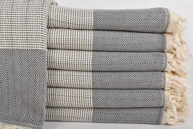 Embroidery Bedspread, Turkish Blanket, Throw Blanket, Decorative Blanket, 80x70 Cotton Diamond Towel, Bachelorette Large Towel, Aesthetic Blanket - 2