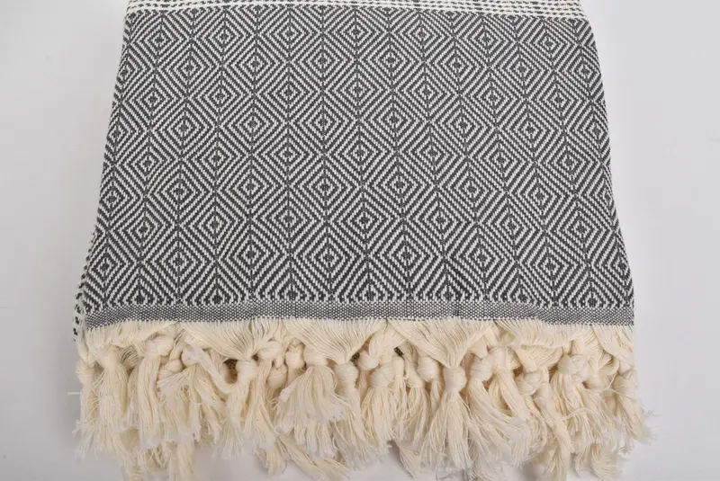 Embroidery Bedspread, Turkish Blanket, Throw Blanket, Decorative Blanket, 80x70 Cotton Diamond Towel, Bachelorette Large Towel, Aesthetic Blanket - 5