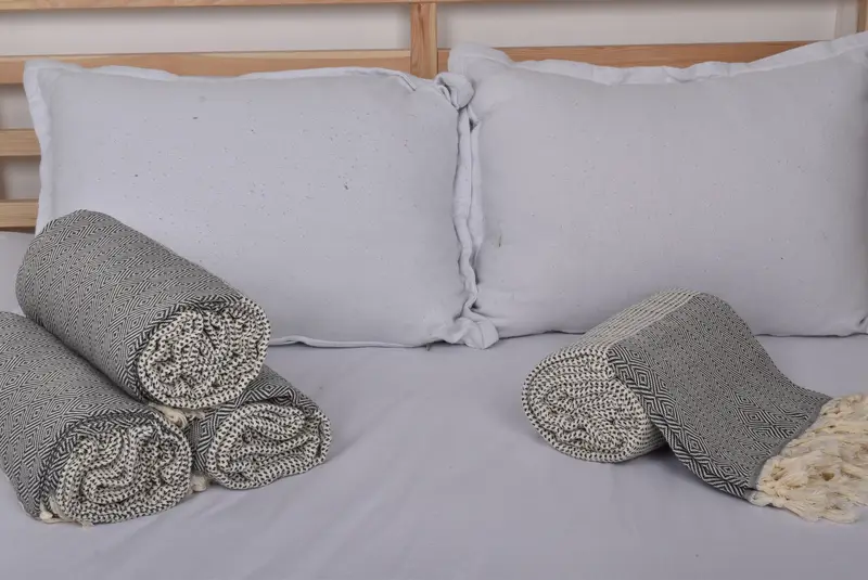 Embroidery Bedspread, Turkish Blanket, Throw Blanket, Decorative Blanket, 80x70 Cotton Diamond Towel, Bachelorette Large Towel, Aesthetic Blanket - 6