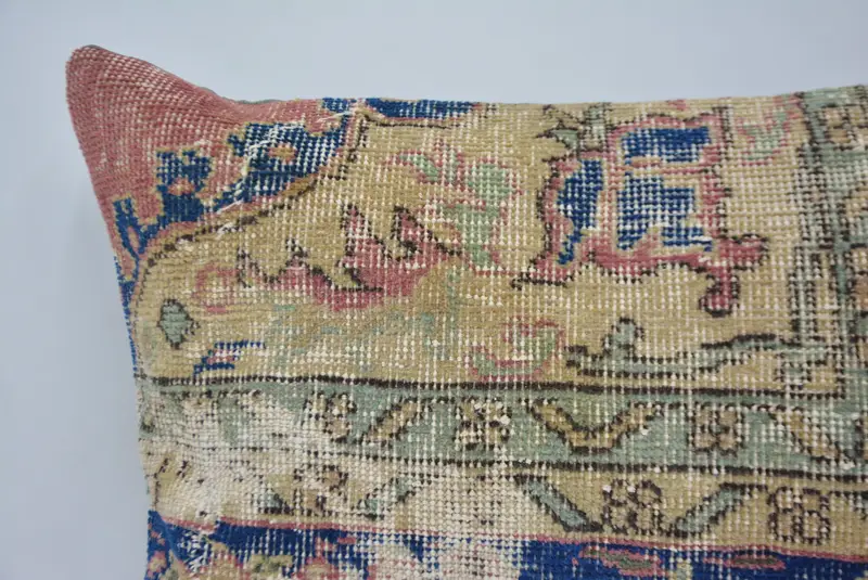 Handmade Kilim Cushion, Seat Pillow, Kilim Pillow, Retro Throw Cushion, Cushion Case, Vintage Kilim Pillow, 20x28 Blue Pillow Case - 2