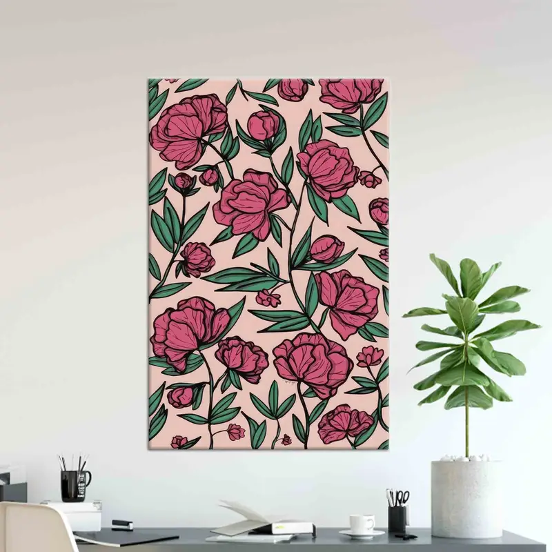 Minimalistisches Rosenliebhaber-Leinwandbild: Elegantes Geschenk für Mama