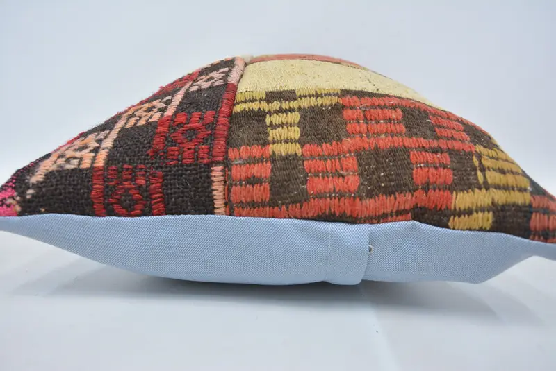 Kilim Cushion Sham, Pillow for Sofa, 16x24 Red Cushion, Pillow Cover, Vintage Pillow Cover, Retro Throw Pillow Sham, Turkish Kilim Pillow - 5