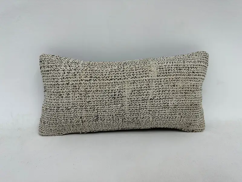 Yoga Pillow Sham, Boho Pillow, Cushion Cover, Neutral Throw Cushion, Ethnical Kilim Rug Pillow, Gift Pillow, 8x16 White Cushion - 1