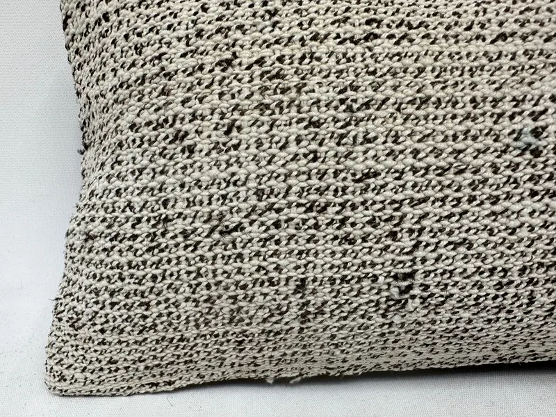Yoga Pillow Sham, Boho Pillow, Cushion Cover, Neutral Throw Cushion, Ethnical Kilim Rug Pillow, Gift Pillow, 8x16 White Cushion - 2
