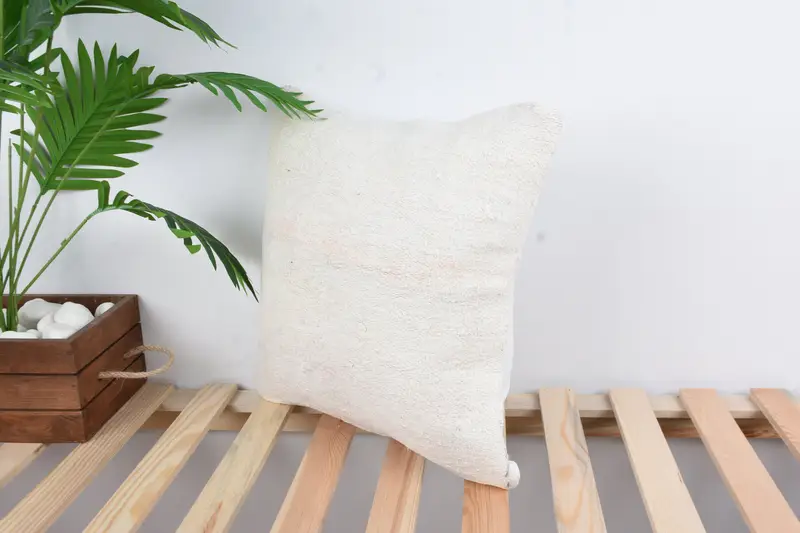 Pillow for Couch, Turkish Pillow, 16x16 White Pillow, Boho Pillow Sham Cover, Pillow Sham, Wholesale Cushion Case - 5