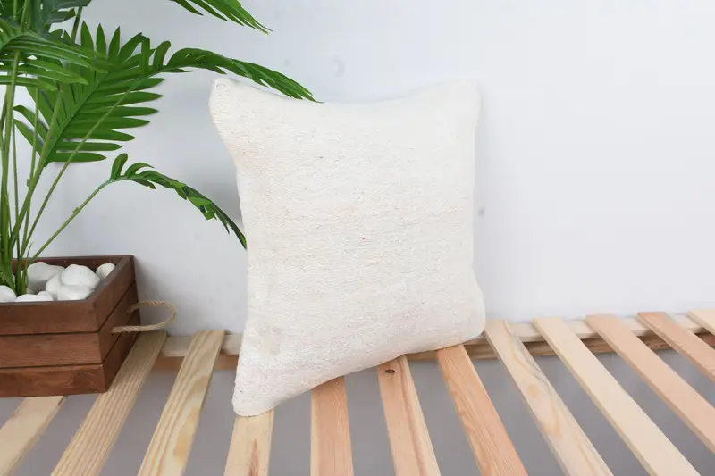 Pillow for Couch, Turkish Pillow, 16x16 White Pillow, Boho Pillow Sham Cover, Pillow Sham, Wholesale Cushion Case - 4