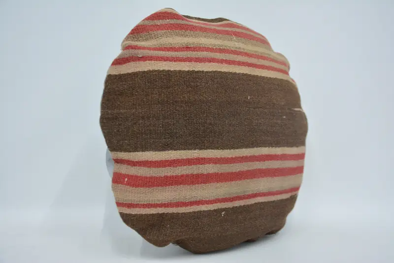 Traditional Pillow Sham, Cushion Case, Handmade Kilim Cushion, Vintage Kilim Pillow, Ethnical Kilim Rug Pillow, 20x20 Brown Cushion Cover - 3