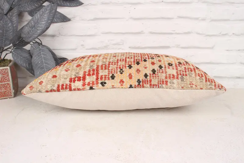 Customized Cushion Cover, Interior Designer Pillow, Natural Cushion Case, Home Decor Pillow, Antique Pillows, Cushion Case, 12x20 Red Pillow Case - 5